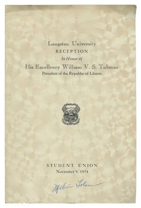 Item #521252 [Program]: Langston University Reception In Honor of His Excellency William V. S....