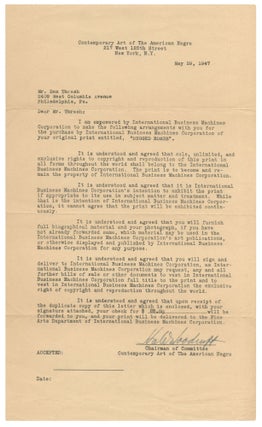 Item #522619 Partially Printed and Typed Letter Signed from artist Hale Woodruff to fellow artist...