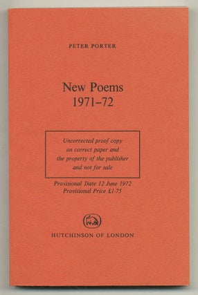 Item #523282 New Poems 1971-72: A Pen Anthology of Contemporary Poetry. Ted HUGHES, Stevie Smith,...