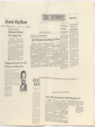 Item #523636 Untitled broadside Printing Newspaper Articles Devoted to Lectures and Readings by...