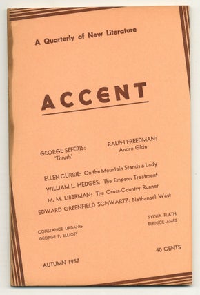 Item #524388 Accent. A Quarterly of New Literature. Vol. XVII, No. 4. Autumn 1957. Sylvia PLATH