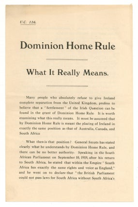 Item #524661 Dominion Home Rule. What It Really Means
