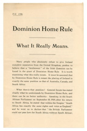 Item #524661 Dominion Home Rule. What It Really Means