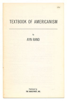 Item #524794 Textbook of Americanism. Ayn RAND