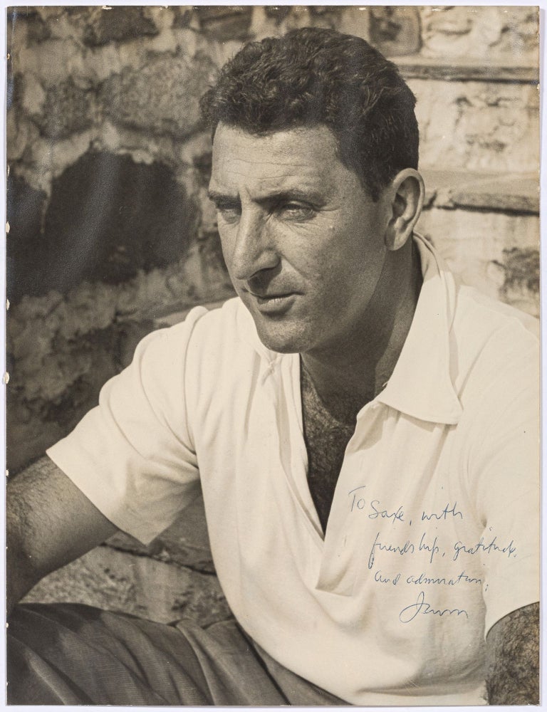 Item #524942 [Photograph]: Portrait of Irwin Shaw Inscribed to Editor Saxe Commins. Richard L. SIMON.