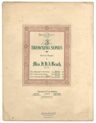 Item #525245 [Sheet music]: The Year's at the Spring (3 Browning Songs). Robert BROWNING, words...