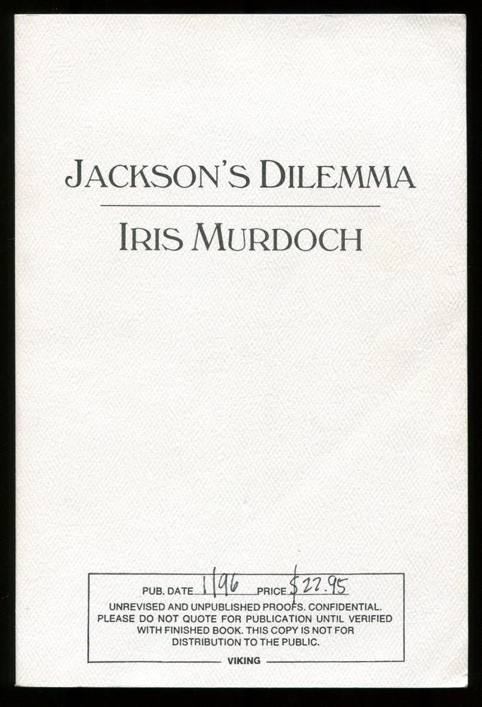 Item #525261 Jackson's Dilemma. Iris MURDOCH.