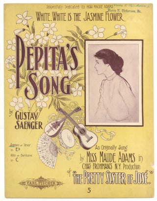 Item #525536 [Sheet music]: White, White Is The Jasmine Flower: Pepita's Song (from The Pretty...