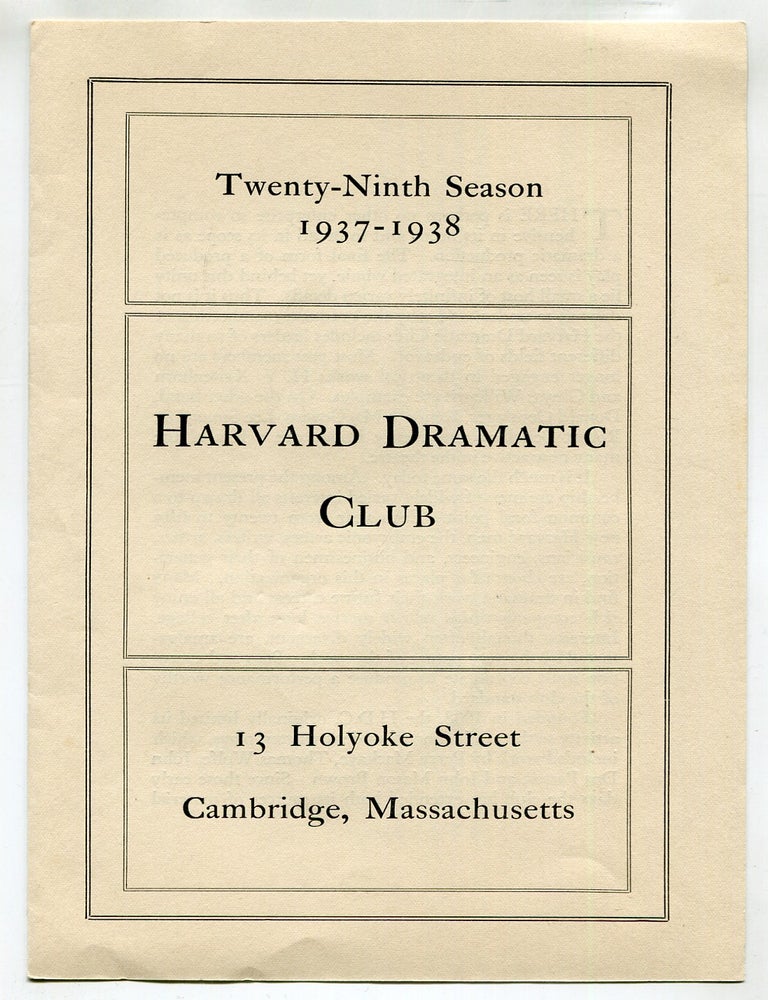 Item #525704 Twenty-Eighth Season: 1936-1937. Harvard Dramatic Club