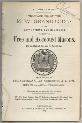 Item #526496 Transactions of the M. W. Grand Lodge of the Most Ancient and Honorable Fraternity...