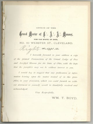 Item #526497 Transactions of the M. W. Grand Lodge of the Most Ancient and Honorable Fraternity...