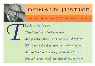 Item #527300 [Postcard]: Thanks to the Powers-. Donald JUSTICE