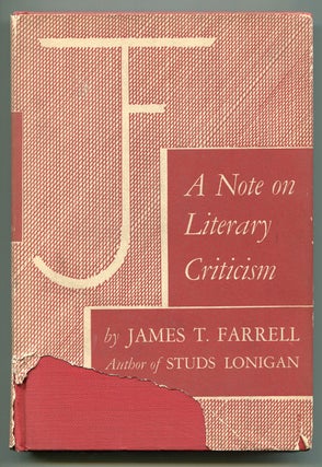 Item #527816 A Note on Literary Criticism. James T. FARRELL