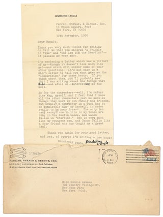 Item #528025 Typed Letter Signed. Madeleine L'ENGLE
