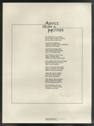 Item #528296 Advice from a Mother. Robert GRAVES