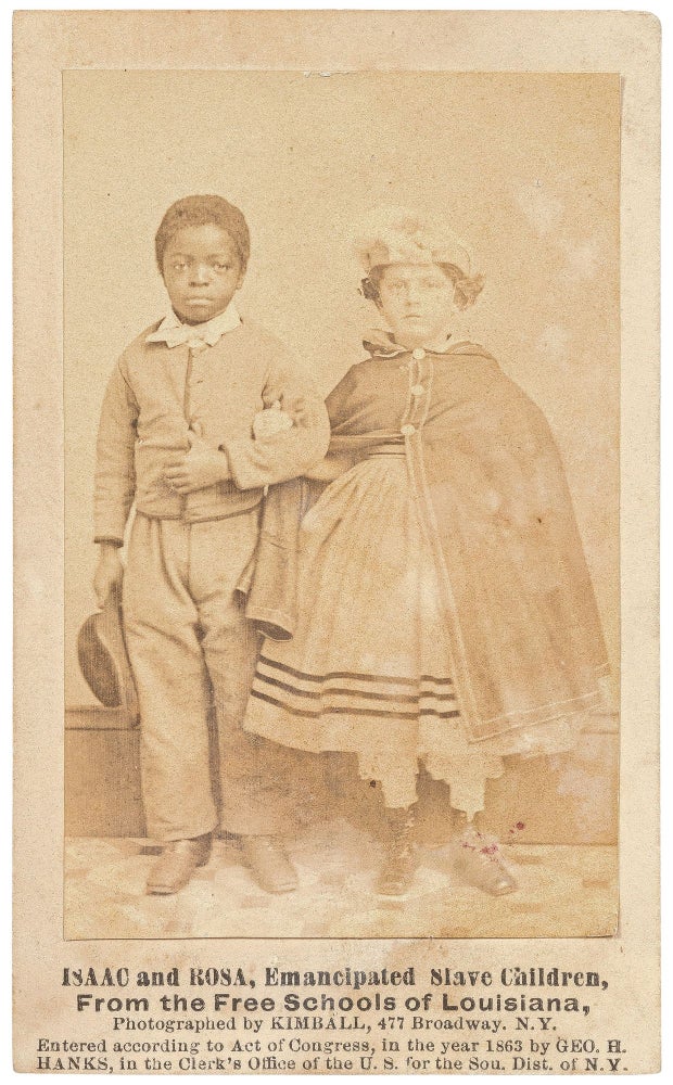 Item #528527 [Photograph, caption title]: Isaac and Rosa, Emancipated Slave Children, from the Free School of Louisiana