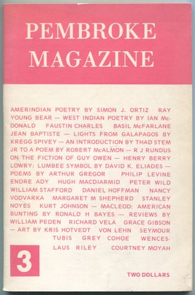 Item #528575 Pembroke Magazine - Number Three. Simon J. ORTIZ, Joseph Kalar, Eric W. Gregory, Guy...