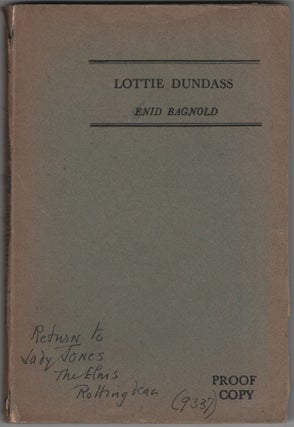 Item #528659 Lottie Dundass: A Play in Three ACts. Enid BAGNOLD