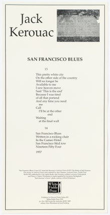 Item #528680 [Broadside]: San Francisco Blues. Jack KEROUAC