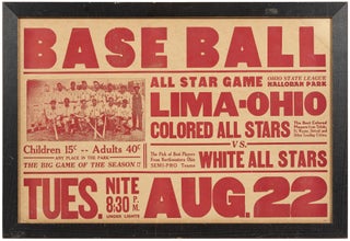 Item #529702 [Large Pictorial Broadside]: Base Ball All Star Game. Ohio State League... Lima,...