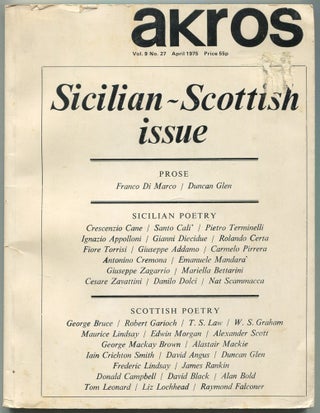 Item #530051 Akros – Vol. 9, No. 27, April 1975: Sicilian - Scottish Issue. Franco DI MARCO,...