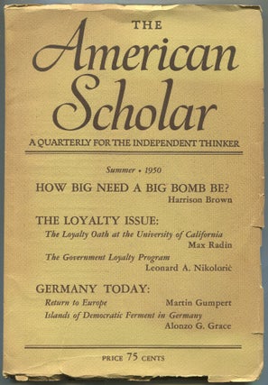 Item #530180 The American Scholar – Vol. 19, No. 3, Summer 1950. Harrison BROWN, Martin P....