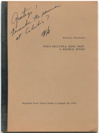 Poe's Multiple King Pest: A Source Study. William GOLDHURST.