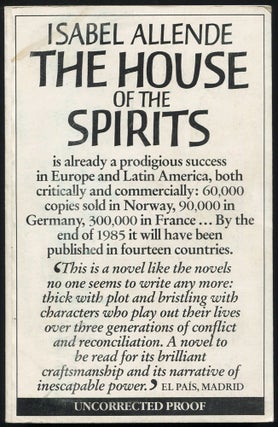 Item #530444 The House of the Spirits. Isabel ALLENDE