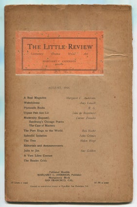 Item #530894 The Little Review, August, 1916. Margaret ANDERSON, Caesar Zwaska Ben Hecht, Amy Lowell