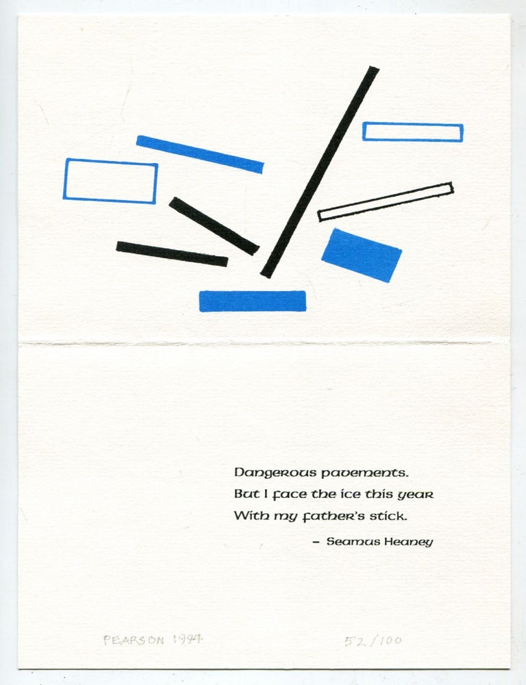 Small Broadside]: Dangerous Pavements. Seamus and HEANEY, Henry C.