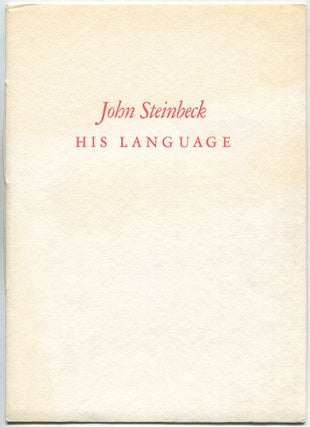 Item #532078 John Steinbeck, His Language. John STEINBECK