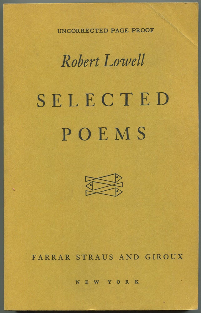 Item #533469 Selected Poems. Robert LOWELL.