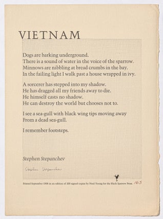 Broadside]: Vietnam. Stephen STEPANCHEV.