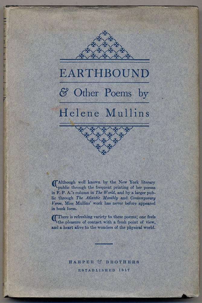 Item #53452 Earthbound and Other Poems. Helene MULLINS.