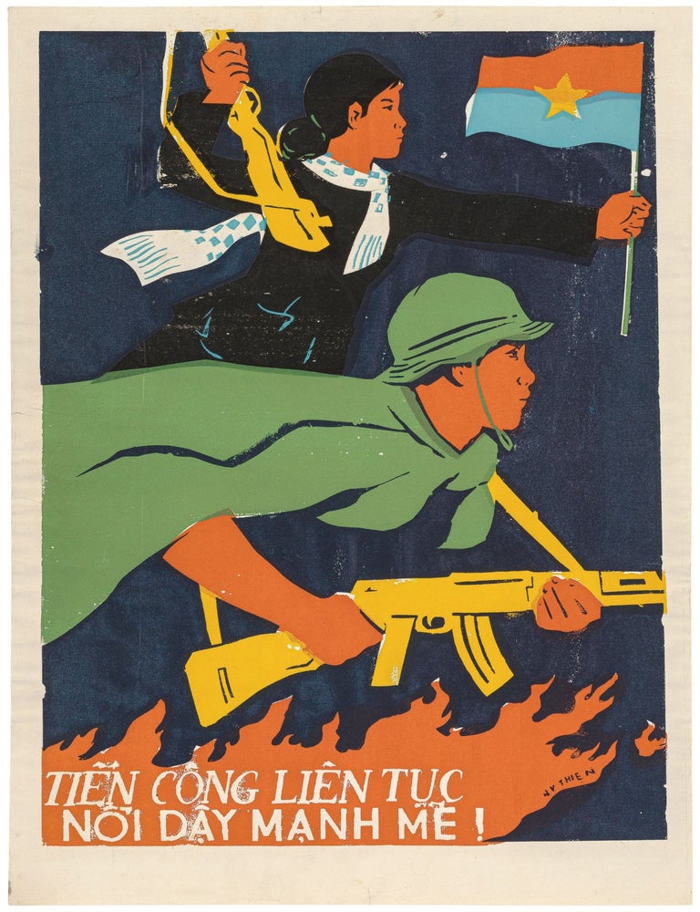 North Vietnamese Propaganda Poster “ti N Công Liên T C N I D Y M Nh M 