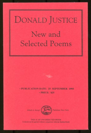 Item #535306 New and Selected Poems. Donald JUSTICE