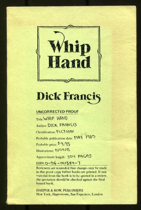 Item #535468 Whip Hand. Dick FRANCIS