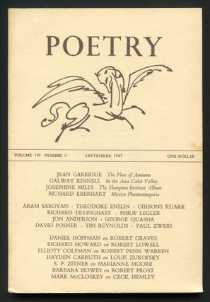 Item #535642 Poetry – Volume CX, Number 6, September 1967. Josephine Miles GARRIGUE, Mark Mc...