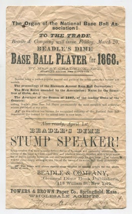 Item #536039 [Handbill or flyer]: The Organ of the National Base Ball Association! To The Trade....