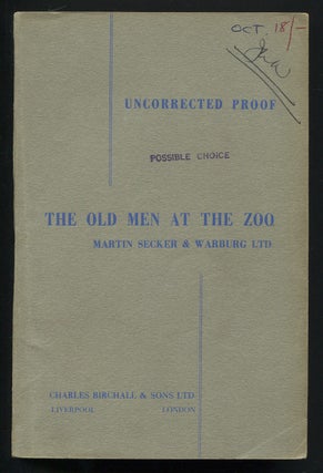 Item #536850 The Old Men at the Zoo. Angus WILSON