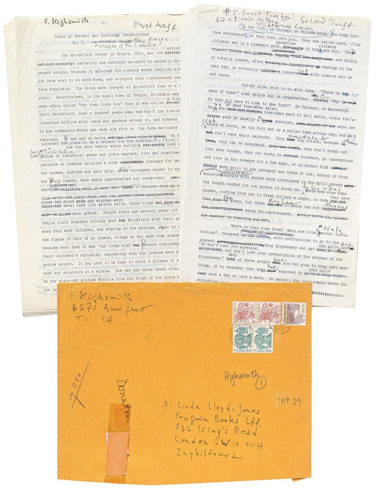 Two Draft Manuscripts of]: "Sweet Freedom! And a Picnic on the White House Lawn&rdquo; [story. Patricia HIGHSMITH.