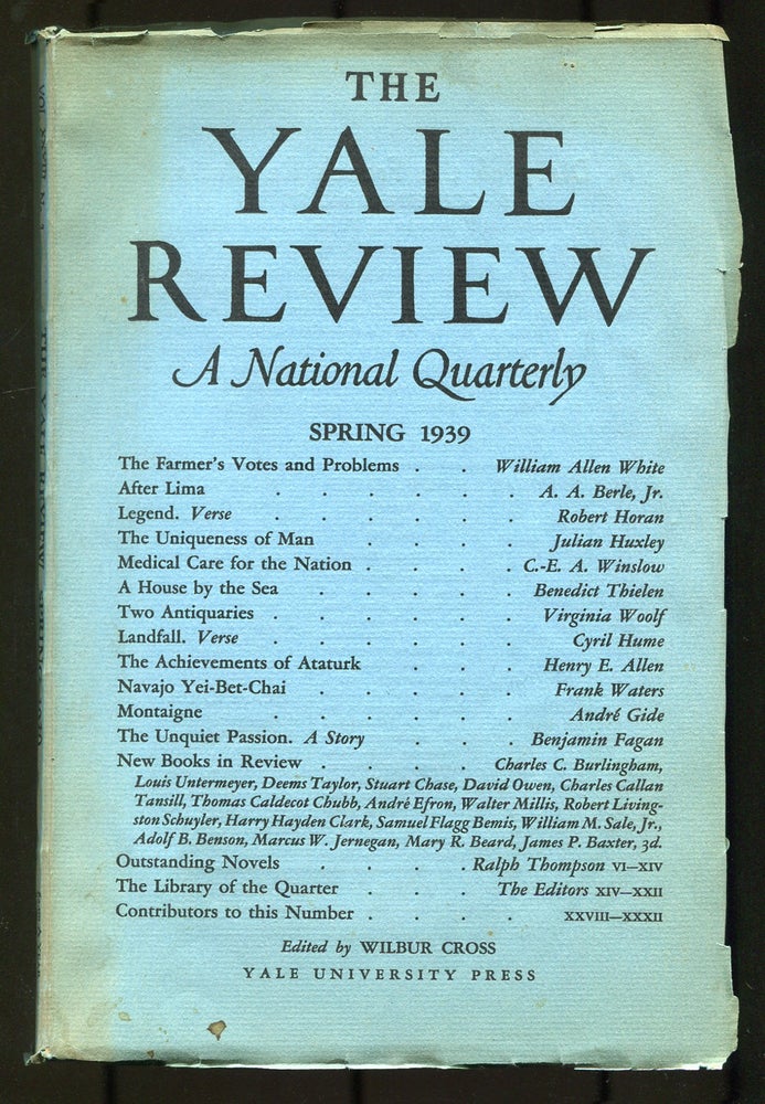 Item #536988 The Yale Review: A National Quarterly – Vol. XXVIII, No. 3. Spring (March), 1939. Virginia WOOLF, Wilbur CROSS.