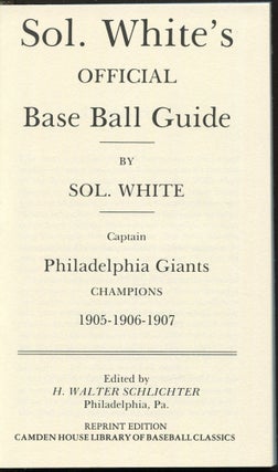 Sol. White's Official Base Ball Guide