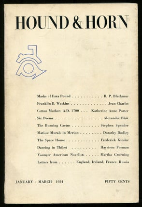Item #537200 The Hound & Horn – January:March 1934, Volume VII, No. 2