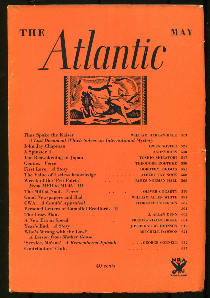 Item #537291 The Atlantic Monthly – Volume 153, Number 5 May 1934