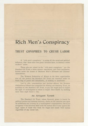 Item #537446 [Caption Title]: Rich Men's Conspiracy: Trust Conspires to Crush Labor [Moyer,...