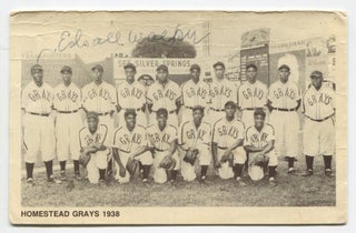 Souvenir Postcard of the Homestead Grays Signed by Edsall Walker. Edsall WALKER.