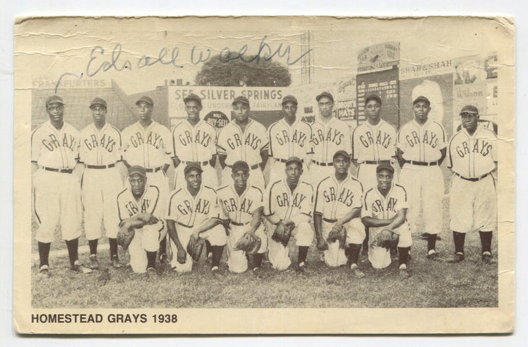 Item #537470 Souvenir Postcard of the Homestead Grays Signed by Edsall Walker. Edsall WALKER.