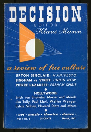 Item #537999 Decision: A Review of Free Culture – Vol. 1, No. 3 March, 1941. Klaus MANN