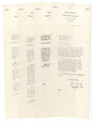 Item #539099 A Collection of Typed Letters Signed from Noted Booksellers Marguerite A. and Louis...